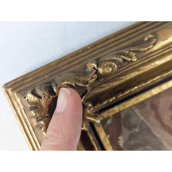 Vintage Blue Boy and Red Boy prints in matching gilt wood frames under glass, - Picture 4 of 10